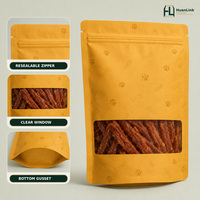 Sachet d'emballage personnalisé pour friandises pour animaux de compagnie, pochette composite auto-scellante à fermeture éclair pour aliments pour chats et chiens