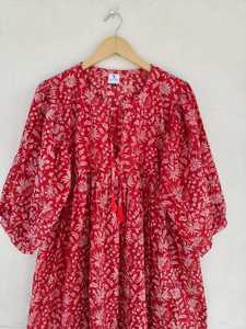 Robe longue en coton imprimé floral bohème pour femme, coupe évasée, décontractée, pour la plage ou les soirées, vente en gros, exportation - Product Image 5