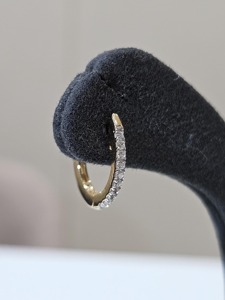 Pendientes de Aro con Diamantes Cultivados en Laboratorio de 0.20ct, Oro Amarillo Sólido de 14K, Aros Colgantes de Diamantes de 105mm, Joyería Minimalista para Uso Diario y Fiestas, Regalo - Product Image 6