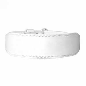 High Quality Customizable White Leather Weightlifting <b>Belt</b> Adjustable Waist Support Lumbar <b>Belt</b> with Buckle for Powerlifting Gym - Product Image 6