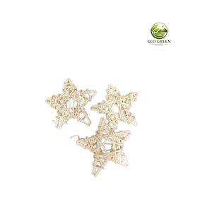 Decoración Navideña Colgante de Mimbre Natural Estilo Bohemio, Juego de Adornos Hechos a Mano para el Árbol de Navidad - Product Image 1