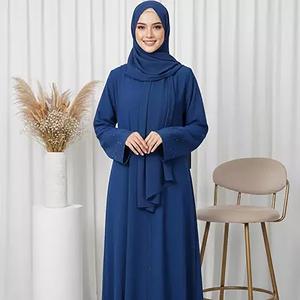 High Quality Casual Solid Color Islamic Niqab Face Cover Veil Muslim Women's Hooded Full Long Hijab Plus Size Polyester - Product Image 5