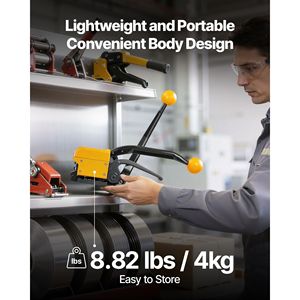 Sigillatrice Manuale per Reggette in Acciaio A3 per Carichi Pesanti, Kit di Imballaggio per Pallet in Metallo con Larghezza Regolabile per Materiali PP PET - Product Image 5