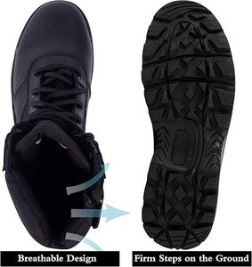 Botas de trabajo resistentes para hombre con cremallera lateral, zapatos utilitarios resistentes para exteriores - Product Image 2