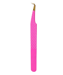 Black Silver Grip Eyelash Tweezers <b>Pink</b> <b>Box</b> Packing Isolation Private Label Fiber Tip Volume Lash Tweezers for sale - Product Image 1