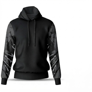 Sweat à capuche noir pour homme, coupe ample, décontracté, tricoté pour l'hiver, 100% polyester, écologique, imperméable, TOFEN SPORTS - Product Image 6