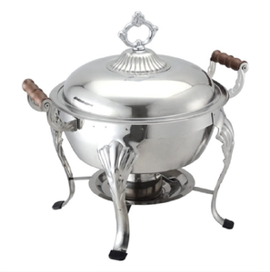 Plato redondo de plata pulida con patas en forma de concha. Creativo, brillante y encantador. Para hoteles, restaurantes, bodas, fiestas o uso doméstico. - Product Image 1