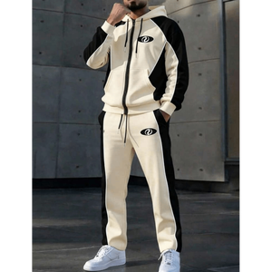 Conjunto Deportivo para Hombre con Capucha y Bloques de Color, Chaqueta con Cremallera y Pantalones Jogger - Product Image 3