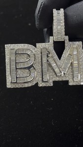 Colgante Personalizado con Letra, Incrustaciones de Moissanita VVS, Plata de Ley 925, Engaste de Canal, Estilo Hip Hop, Colgante con Dije para Uso Unisex - Product Image 6