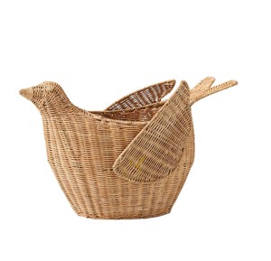 Sparrow Bird <b>Wicker</b> Rattan Basket Open Top Woven Decorative Animal Toy Storage Organizer Case Nursery Floor <b>Bin</b> - Product Image 4