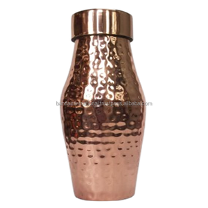 Pure <b>Copper</b> Hammered <b>Bottle</b> With Polish Finished Indian Hand Made Health Benefits <b>Copper</b> <b>Bottle</b> Metal <b>Drinking</b> Water <b>Bottle</b> - Product Image 2