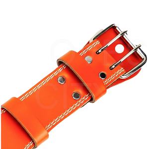 Ceintures de musculation professionnelles en cuir de vachette de haute qualité, couleur orange personnalisée, écologiques, réglables et droites - Product Image 1