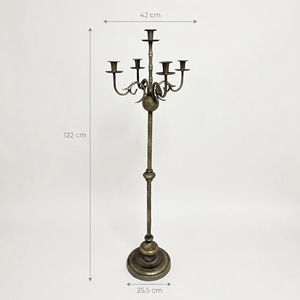 Candelabro decorativo de 5 pilares para fiestas, eventos, esquinas del hogar, decoración de bodas e iluminación ambiental de lujo de la India. - Product Image 2