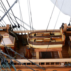 Antique Style San Felipe L60 Curved Sails Nautical Decor Model Wood Cedar Painted Technique 72Lx24.5Wx70H cm - Product Image 4