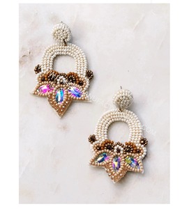 Pendientes de Perlas de Imitación Hechos a Mano con Cuentas, Pendientes Florales con Forma de Estrella para Mujer - Product Image 6