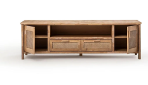 NUEVO PRODUCTO 2026 Mueble de TV Moderno de Lujo Industrial para Sala de Estar o Dormitorio, en Madera de Mango Blanca - Product Image 4