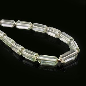 Perles en améthyste AAA facettées en forme de tube, 4x10mm-5x12mm, prasiolite naturelle, pierre semi-précieuse, perles cylindriques en vrac pour bijoux - Product Image 1