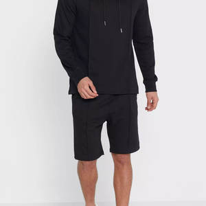 Ensemble sweat à capuche et short pour homme, design personnalisé, automne, décontracté, léger, respirant, deux pièces, 100% coton - Product Image 6