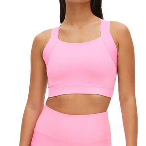 Soutien-gorge de sport pour femme à usage quotidien - Respirant, design simple avec logo frontal, maintien moyen, matière extensible et douce pour le fitness - Product Image 3