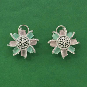 Chandelier <b>Earrings</b> Cubic Zirconia <b>Tops</b> With Rhodium Plating 443955 - Product Image 4