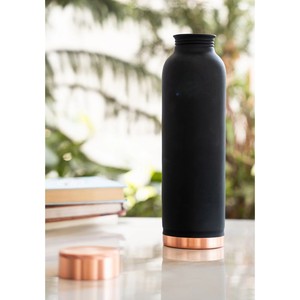 Textured <b>Copper</b> <b>Water</b> <b>Bottle</b> Pattern Finish Ayurvedic Drinking <b>Bottle</b> for Home Office Yoga and Gifting Use - Product Image 3