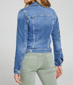 2024 Customized Breathable Reversible Women <b>Denim</b> <b>Jacket</b> Brand Patchwork Embroidery Contrast Color Cotton Filling OEM Serviced - Product Image 2
