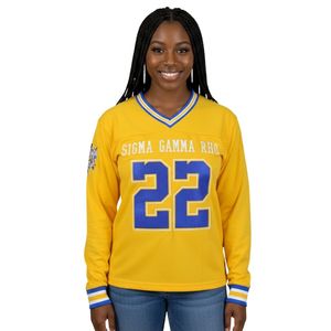Camiseta de Manga Larga Azul Rey Sigma Gamma Rho, Ropa de Hermandad Griega, Unisex, Cuello Redondo, Informal, Personalizada - Product Image 1