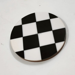 Turquoise Handmade Wood Round Eco-Friendly <b>Coasters</b> Unique Abstract Design Multi-Color <b>Heat</b> Resistant & Durable - Product Image 2