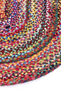 Recycled Chindi Area Rug Handmade Cotton Rag Rug Colorful Braided Carpet Round Oval Living Room Home Decor Rug - Product Image 3