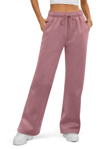 <b>Wholesale</b> Loose Wide Leg Pants Women French Terry Cotton Stacked Sweat Pants Men <b>Flares</b> Baggy Double Waisted <b>Sweatpants</b> - Product Image 1