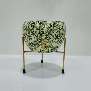 Pot de fleurs en métal à motif terrazzo, support trépied doré, motif mosaïque coloré, pot de fleurs d'intérieur, décoration de table, vente en gros B2B - Product Image 3