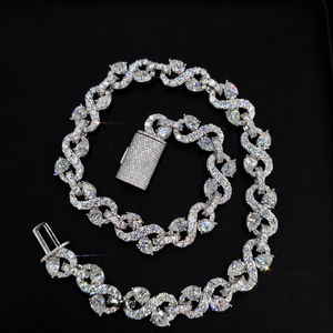 Mens 925 <b>Silver</b> Lab Grown Diamond Pear Cut Link Bracelet Luxury Iced Out Statement <b>Jewellery</b> - Product Image 6