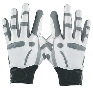 Gants de golf unisexes en cuir PU, blanc et gris, antidérapants, avec fermeture auto-agrippante, pour droitier - Product Image 2