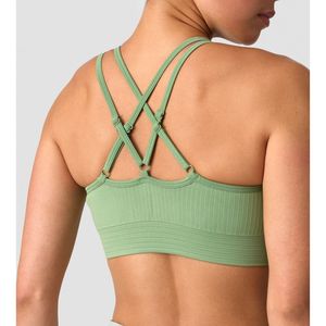 Sujetador deportivo sin costuras para mujer, con espalda cruzada, acanalado, push-up, para gimnasio, yoga, fitness, ropa deportiva, logotipo personalizado, OEM - Product Image 5