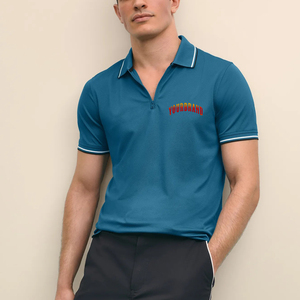 Vente en gros – T-shirt tricoté 100 % coton 220 GSM à manches courtes et col rond, couleur unie, pour l'été, décontracté, personnalisable avec logo, tendance - Product Image 1