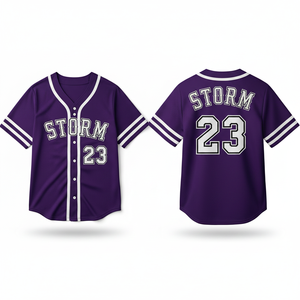 Uniforme Deportivo Profesional de Béisbol, Sublimado, Diseño Personalizado, Transpirable, Poliéster/Algodón, Cuello en V, Manga Corta - Product Image 1