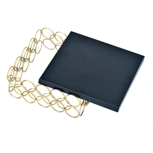 Elegant Square Resin <b>Cake</b> Stand With Gold Interlocking Metal Ring Base Luxury Dessert Platter For <b>Wedding</b> & Party Decoration - Product Image 4
