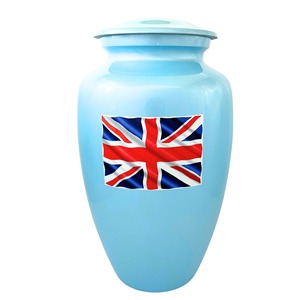 Urna de alta calidad para cenizas con la bandera Union Jack impresa en esmalte - Product Image 1