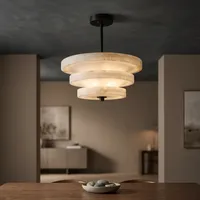 Lustre suspendu moderne en marbre, lampe de plafond en albâtre pour salon, villa, salle à manger, utilisation intérieure toutes saisons