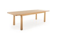 Chaise de jardin scandinave d'extérieur avec structure en bois et pieds coniques, coussin beige, design confortable