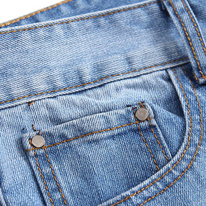 Jean slim déchiré pour homme, délavé bleu, style décontracté et tendance, tenue urbaine moderne pour tous les jours - Product Image 6