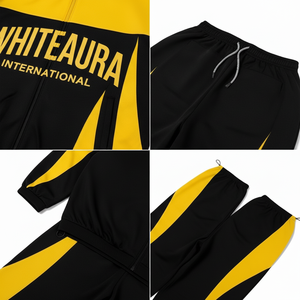 Custom 2026 Worldwide Logo <b>Windbreaker</b> Tracksuit Yellow <b>Black</b> Colorblock Sportswear Set Waterproof Nylon Streetwear Jogging Suit - Product Image 3