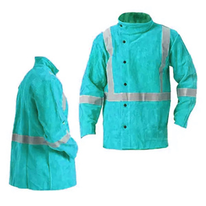 Veste en cuir de vache respirante, résistante aux flammes, vêtements de sécurité industrielle pour la soudure, vêtements de soudeur - Product Image 3