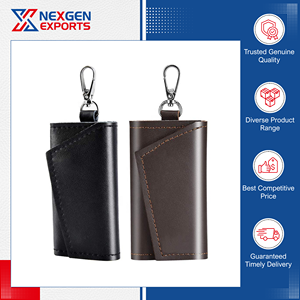 Portefeuille porte-clés en cuir PU multifonctionnel, taille personnalisée, qualité exceptionnelle, directement de l'usine, origine Inde. - Product Image 2