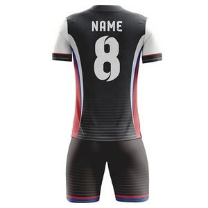 Maillot de football à manches courtes au design rétro personnalisé, séchage rapide, 100% polyester, uniforme de football unisexe pour adultes, impression numérique personnalisée - Product Image 3