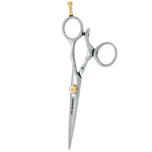Ciseaux de barbier professionnels pour droitiers et ciseaux de coiffure en argent avec vis de réglage dorée en acier inoxydable de qualité supérieure - Product Image 4