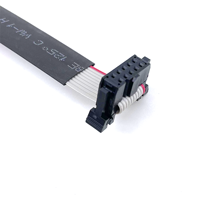 Cable plano de 10 pines, 2.54mm, 28 AWG, hembra a hembra, conector IDC, gris, para control de señal interno en placas PCB