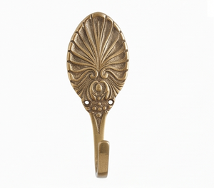 Antique Brass Wall <b>Hook</b> With Floral Design Antique Finish For Clothing Storage Vintage Style Home Decor - Product Image 3