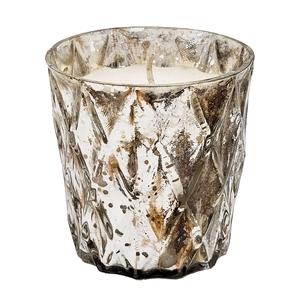 Nouvel Arrivage I K Handicraft Pot de bougie en verre soufflé à la bouche argenté antique, à la cire de soja non parfumée, pour décoration intérieure et cadeau, durée de combustion en intérieur - Product Image 1