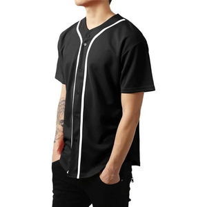 Camiseta Deportiva de Béisbol para Adultos, Negra y Blanca, de Poliéster Transpirable, Antibacteriana y con Protección UV - Product Image 2